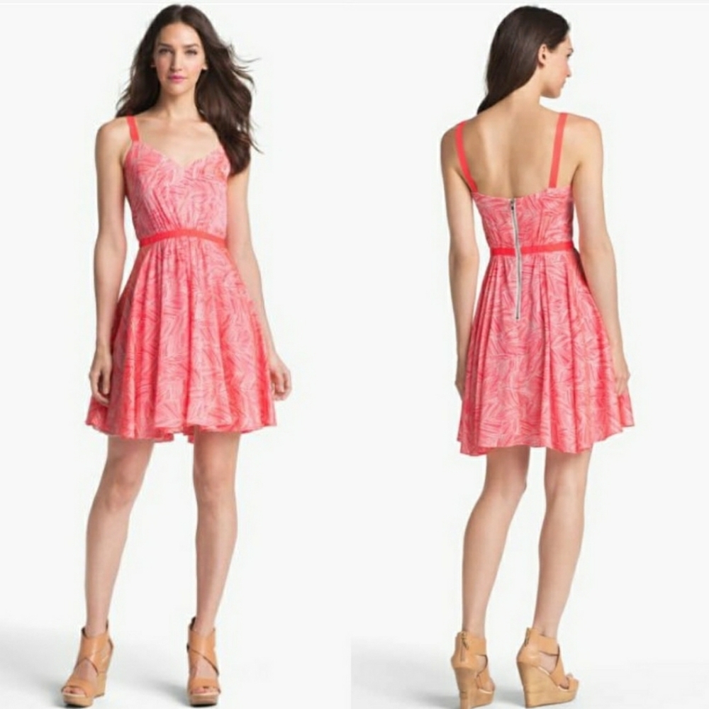 Milly tropical print silk Aida sundress #N02